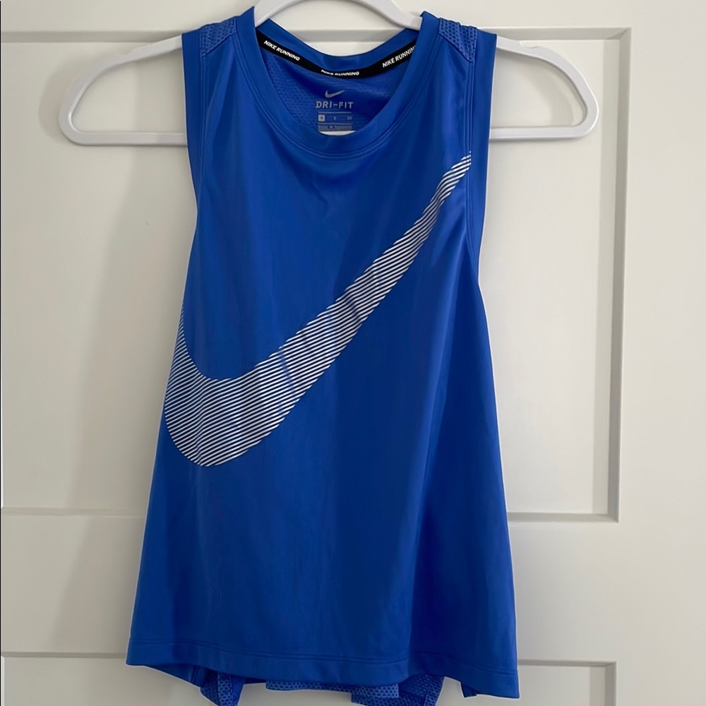 Nike Blue Dri-FIT Tank with White Swoosh